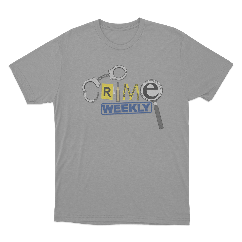 Crime Weekly Logo Unisex T Shirt Grey Crime Weekly Logo Unisex T Shirt Grey