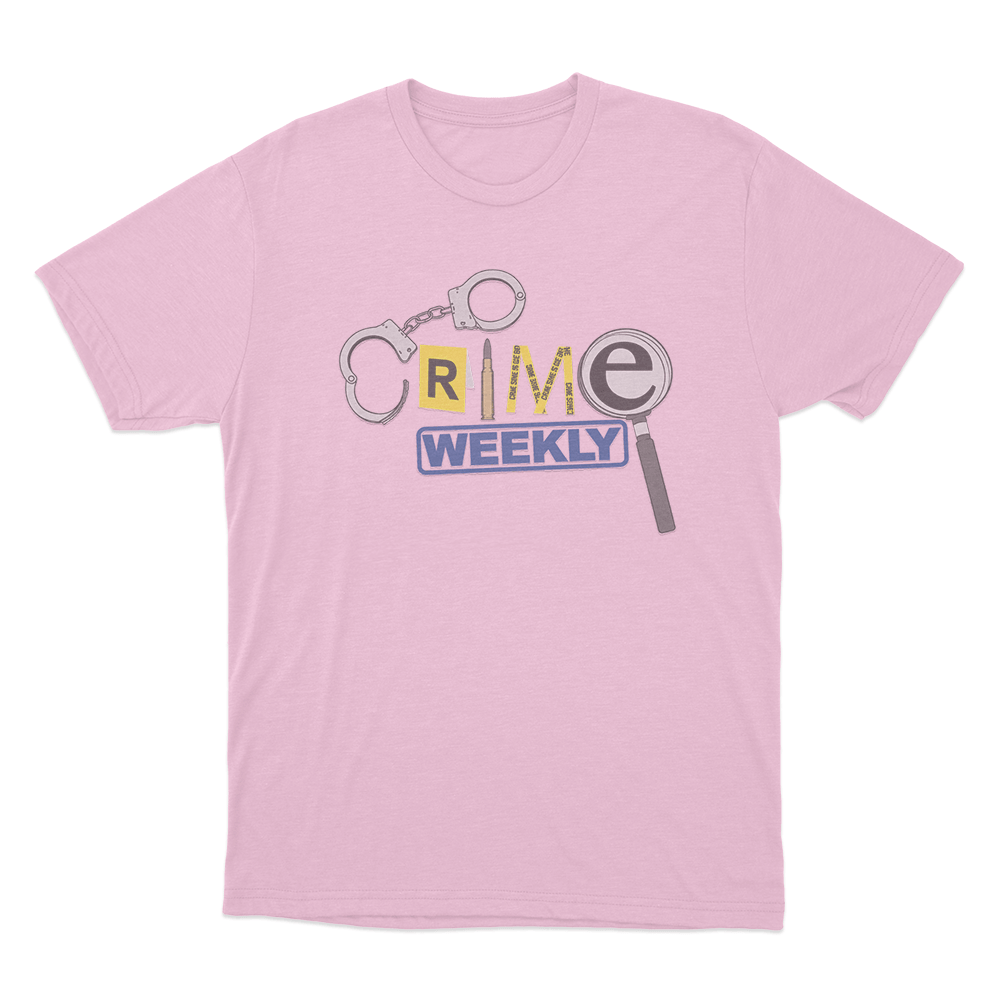 Crime Weekly Logo Unisex T Shirt Pink Crime Weekly Logo Unisex T Shirt Pink