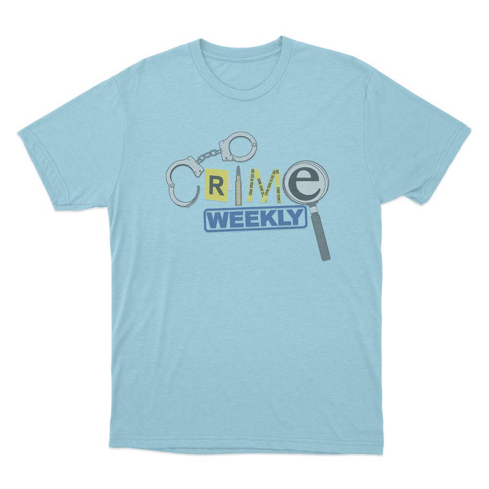 Crime Weekly Logo Unisex T Shirt Sky Blue Crime Weekly Logo Unisex T Shirt Sky Blue