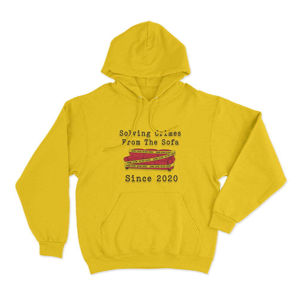 Solving Crimes From The Sofa Since 2020 Unisex Hoodie Yellow Solving Crimes From The Sofa Since 2020 Unisex Hoodie Yellow